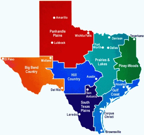 Texas Gulf Coast region map