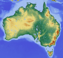 Topographic map of Australia